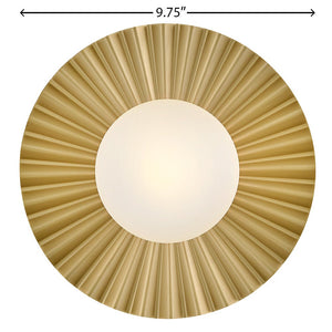 Fason 10" One Light Small Flush Mount, Lacquered Brass