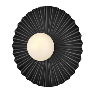 Fason 14" One Light Medium Flush Mount, Black