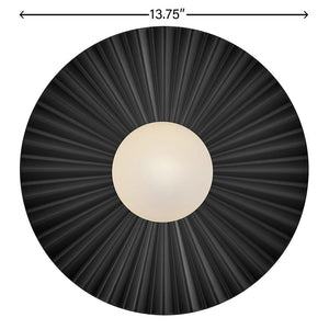 Fason 14" One Light Medium Flush Mount, Black
