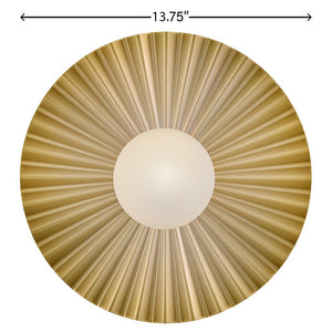 Fason 14" One Light Medium Flush Mount, Lacquered Brass