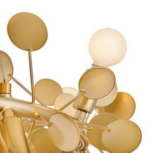 Zaan 30" Twelve Lights Medium Single Tier Chandelier, Distressed Brass