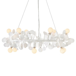 Zaan 30" Twelve Lights Medium Single Tier Chandelier, Textured Plaster
