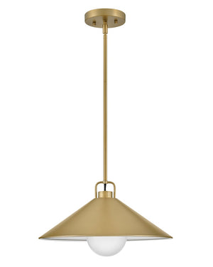 Yaar 16" One Light Large Pendant, Lacquered Brass