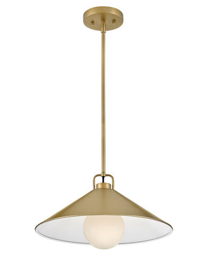 Yaar 16" One Light Large Pendant, Lacquered Brass