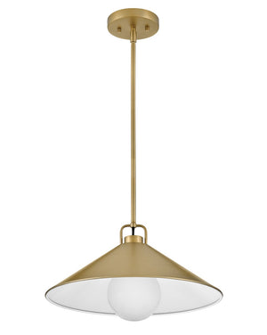 Yaar 16" One Light Large Pendant, Lacquered Brass
