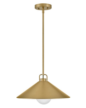 Yaar 16" One Light Large Pendant, Lacquered Brass