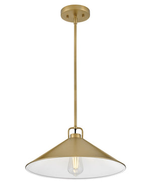 Yaar 16" One Light Large Pendant, Lacquered Brass