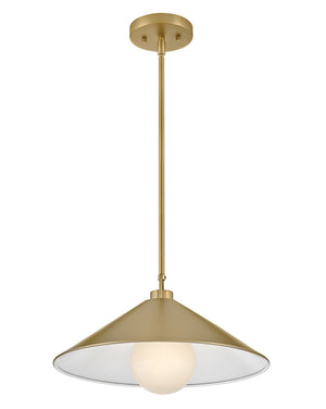 Yaar 16" One Light Large Pendant, Lacquered Brass