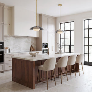 Bean 14" Medium Pendant, Lacquered Brass