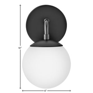 Daion 6" Medium Single Light Vanity, Black