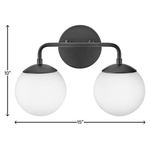 Daion 15" Two Lights Small Vanity, Black