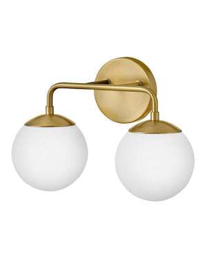 Daion 15" Two Lights Small Vanity, Lacquered Brass