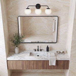 Daion 24" Three Lights Medium Vanity, Black