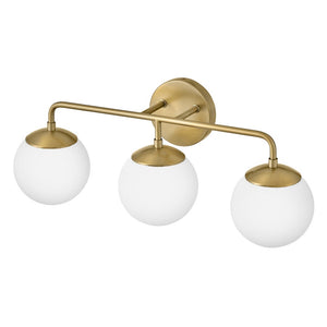 Daion 24" Three Lights Medium Vanity, Lacquered Brass