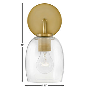 Farie 5" Medium Vanity, Lacquered Brass