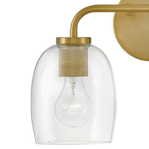 Farie 15" Two Lights Small Vanity, Lacquered Brass