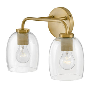 Farie 15" Two Lights Small Vanity, Lacquered Brass
