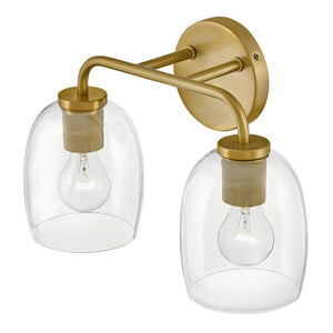 Farie 15" Two Lights Small Vanity, Lacquered Brass