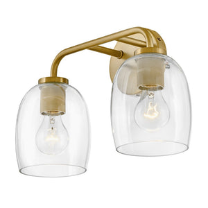Farie 15" Two Lights Small Vanity, Lacquered Brass