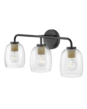 Farie 24" Three Lights Medium Vanity, Black