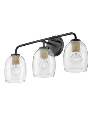 Farie 24" Three Lights Medium Vanity, Black