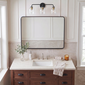 Farie 24" Three Lights Medium Vanity, Black