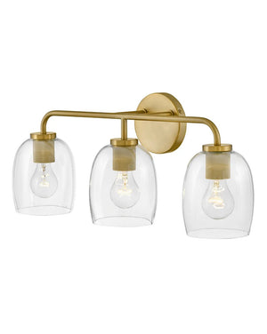 Farie 24" Three Lights Medium Vanity, Lacquered Brass