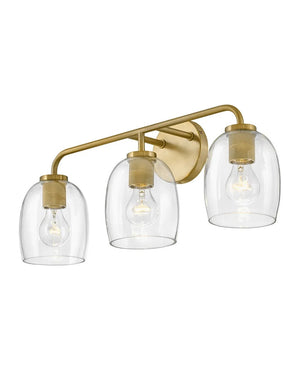 Farie 24" Three Lights Medium Vanity, Lacquered Brass