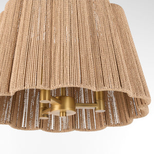Norel 16" Three Lights Pendant, Brushed Brass