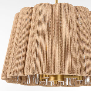 Norel 16" Three Lights Pendant, Brushed Brass