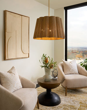 Norel 16" Three Lights Pendant, Brushed Brass