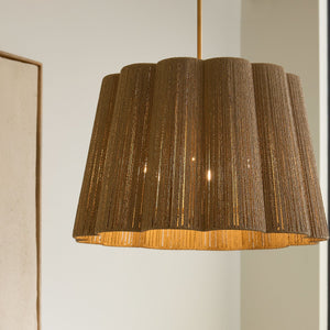 Norel 16" Three Lights Pendant, Brushed Brass