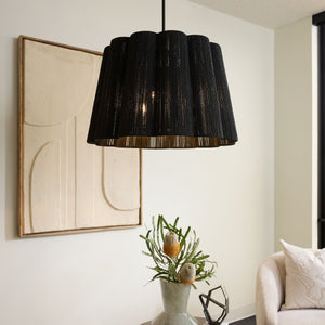 Norel 16" Three Lights Pendant, Matte Black