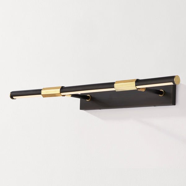 Lyeris 24" One Light Picture Light, Aged Brass / Distressed Bronze