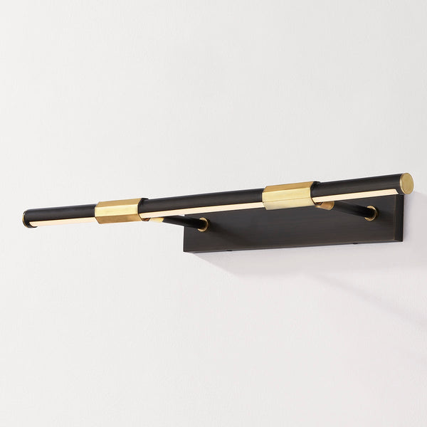 Lyeris 24" One Light Picture Light, Aged Brass / Distressed Bronze