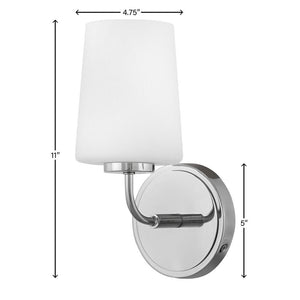 Quaan 5" Medium Single Light Vanity, Chrome