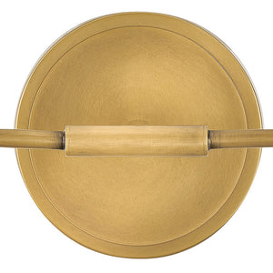 Quaan 14" Two Lights Small Vanity, Heritage Brass / Etched Opal Glass