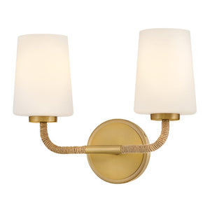Quaan 14" Two Lights Small Vanity, Lacquered Brass