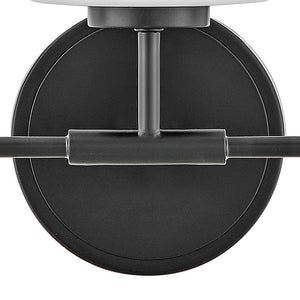 Quaan 24" Three Lights Medium Vanity, Black / Etched Opal Glass