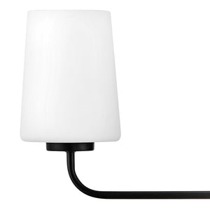 Quaan 24" Three Lights Medium Vanity, Black / Etched Opal Glass