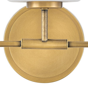 Quaan 24" Three Lights Medium Vanity, Heritage Brass / Etched Opal Glass