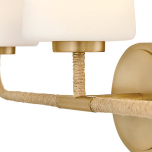 Quaan 24" Three Lights Medium Vanity, Lacquered Brass / Etched Opal Glass