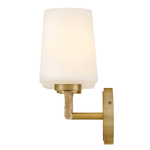 Quaan 24" Three Lights Medium Vanity, Lacquered Brass / Etched Opal Glass