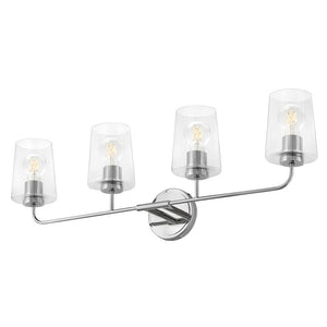 Quaan 33" Four Lights Large Vanity, Chrome / Clear Glass