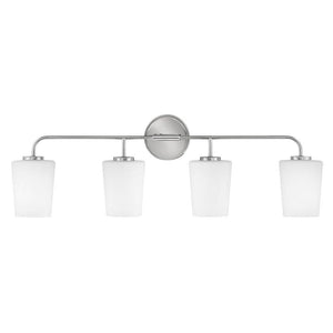 Quaan 33" Four Lights Large Vanity, Chrome / Etched Opal Glass