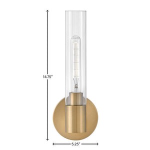 Berie 5" Medium Single Light Vanity, Lacquered Brass