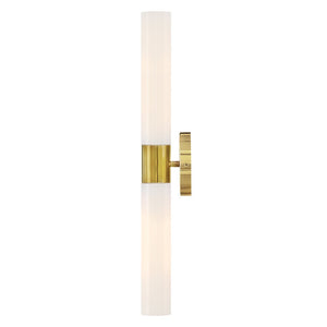 Berie 5" Two Lights Large Vanity, Bright Brass