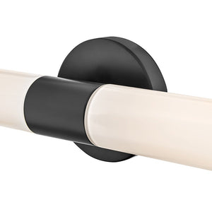 Berie 5" Two Lights Large Vanity, Black / Cased Opal Glass