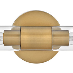 Berie 5" Two Lights Large Vanity, Lacquered Brass