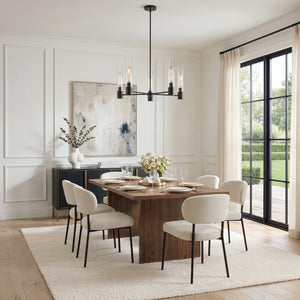Berie 28" Five Lights Medium Single Tier Chandelier, Black